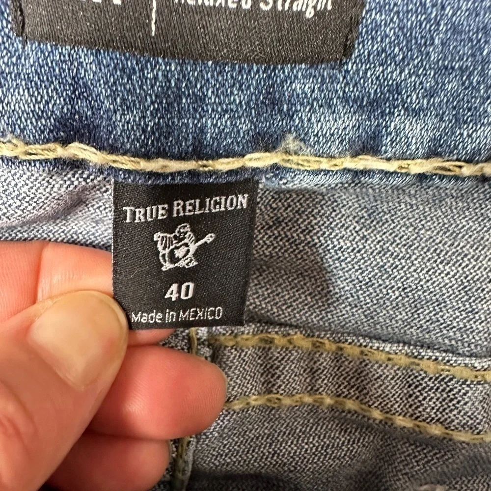 NWT True Religion Jeans Ricky Relax-Straight Blue Horseshoe Men's Size 40 x 33